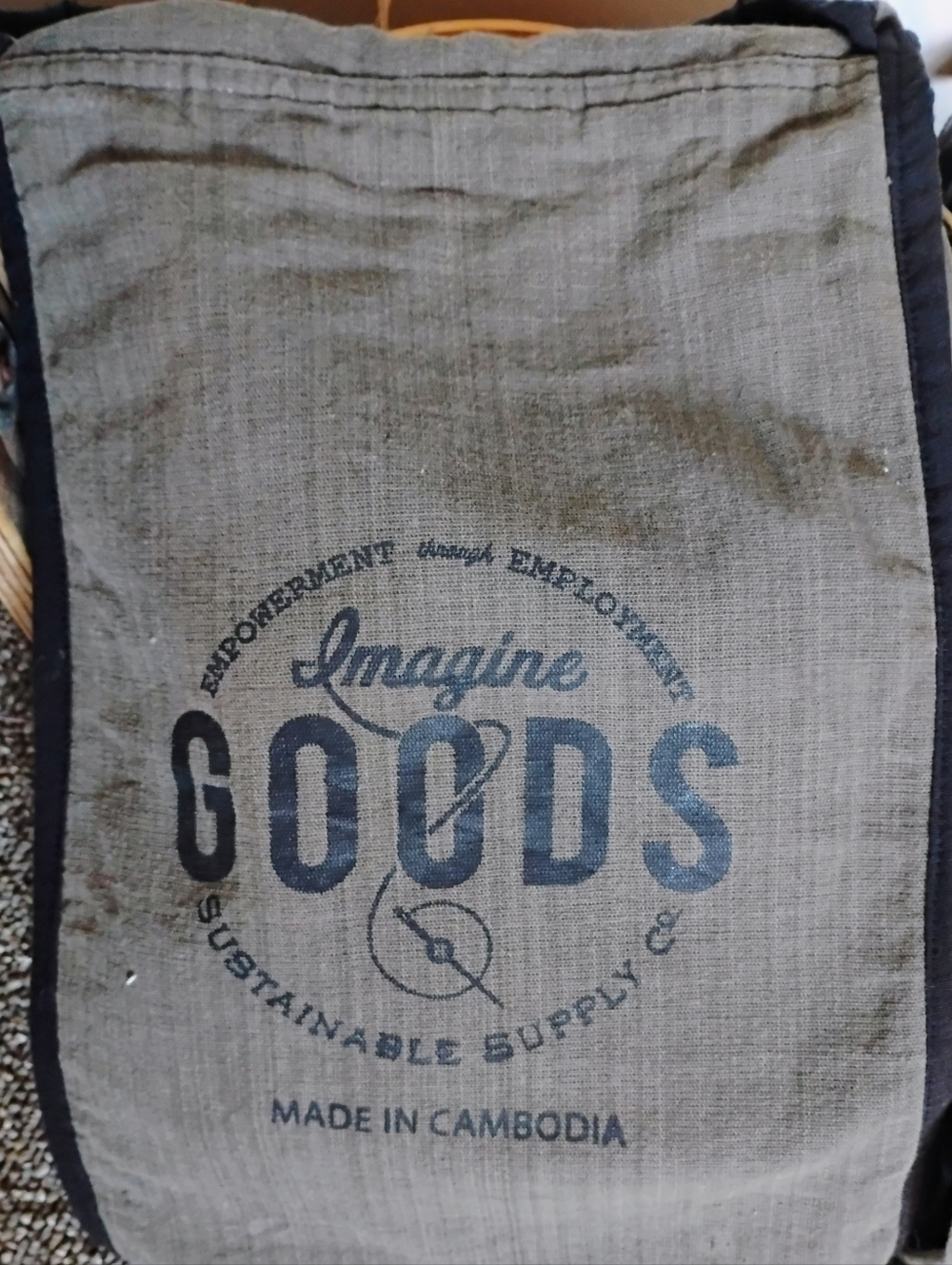 Imagine Goods Printed Canvas Tote - Gray with Black Logo